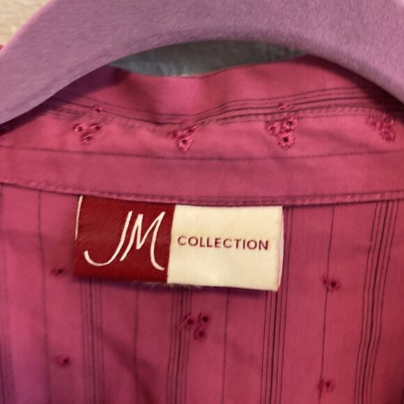 JM collection- pink islet blouse with tie - Size Small - Picture 4 of 7